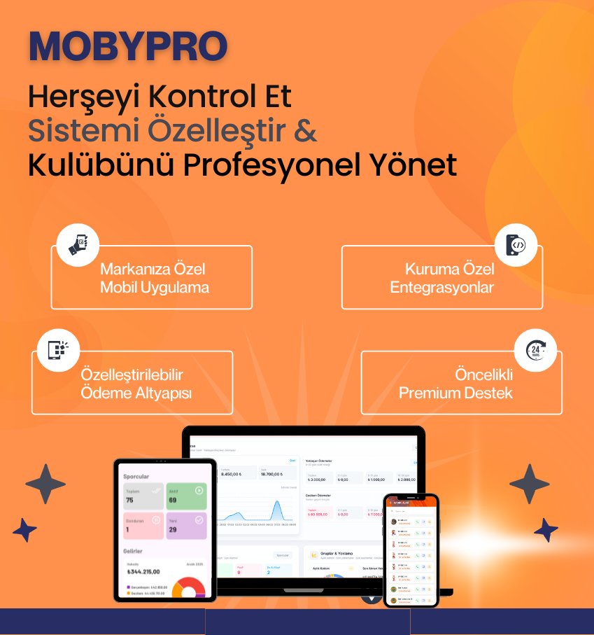 MobyPro kulüp operasyon ekranı
