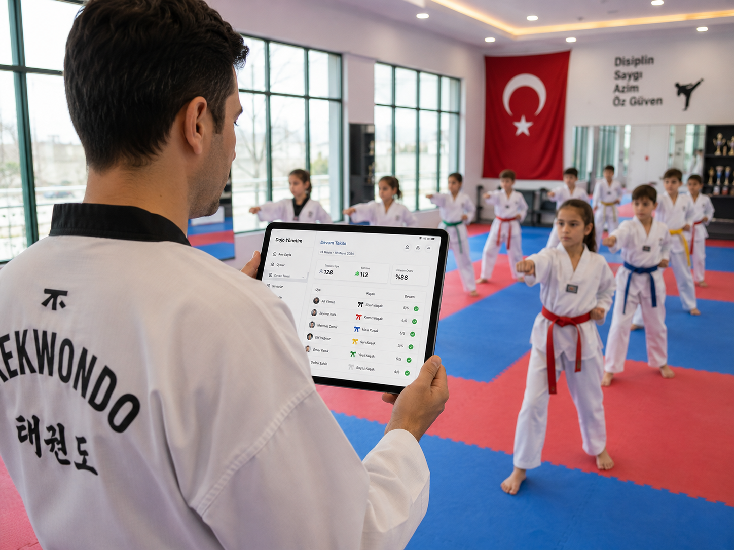 Taekwondo ve karate okullarında kuşak, yoklama ve aidat takibi