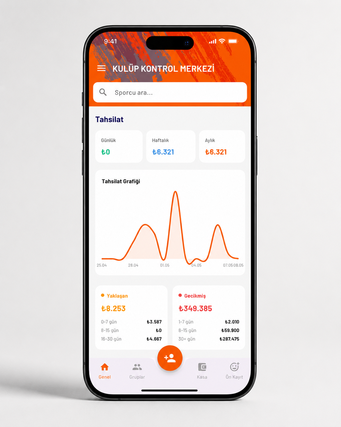 MobyCoach mobil admin yönetimi ekranı